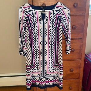INC International Concepts Geometric Midi Dress - Pink, Black, White